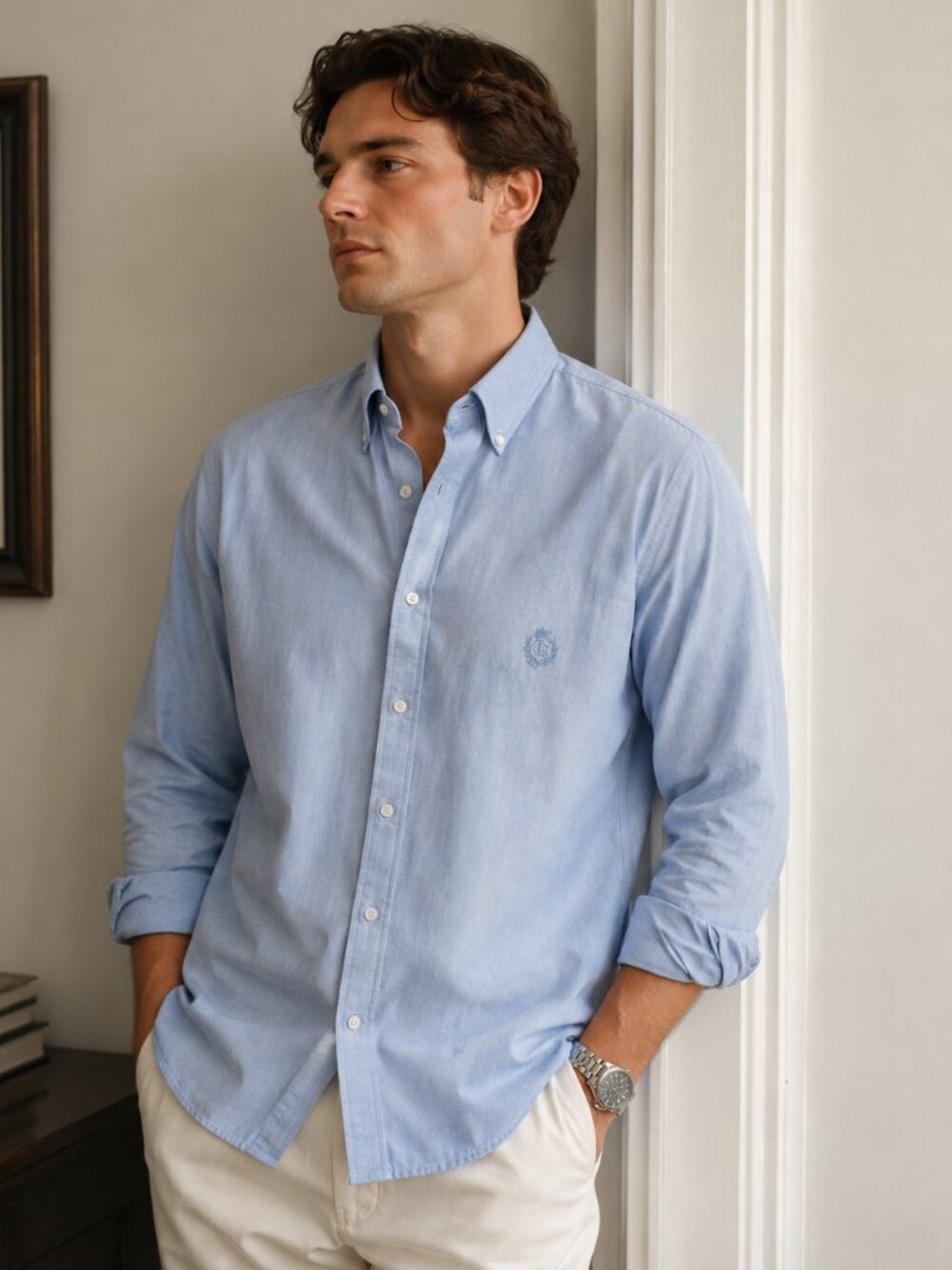 Chaps Ralph Lauren Oxford Shirt Blue Men’s XL 16 34/35 Old Money Preppy